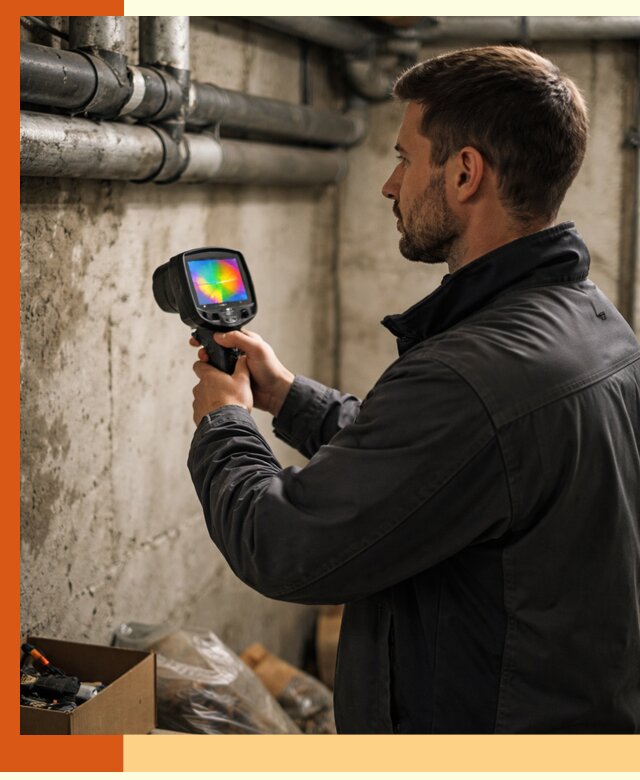 Тепловизионное обследование подвала в Воткинске для поиска утечек тепла