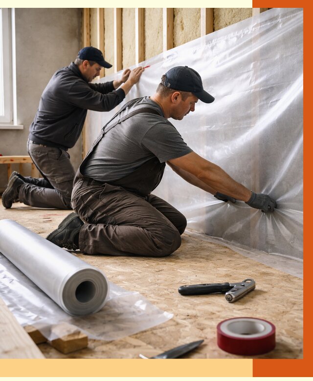 Монтаж пароизоляции в Воткинске от 2590 руб. — установка и укладка под ключ | ТепломастерВтк