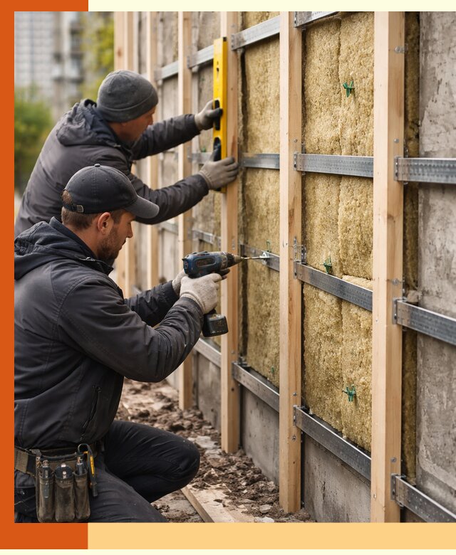 Монтаж обрешетки под утепление зданий и квартир в Воткинске